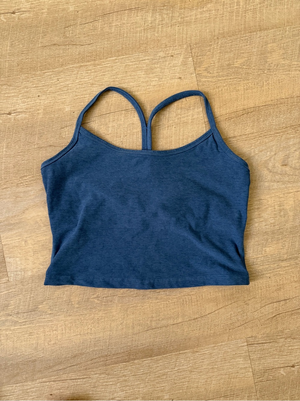 Beyond Yoga Space Dye Slim Racerback Crop Tank in blue